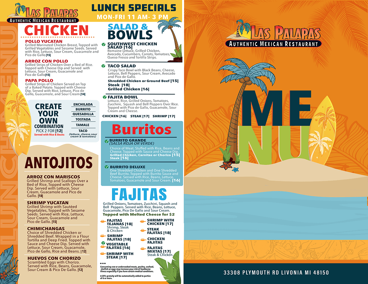 Las Palapas Dine-In Menu